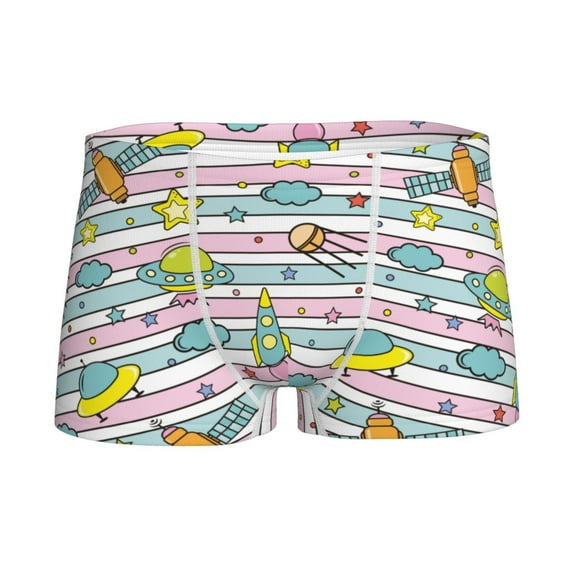 Yiaed Space Doodle Print Boys' Boxer Briefs Cotton Casual Stretch Comfort Boys Boxers - Kids Boxer Briefs Underwear for Boys (6-18)-X-Large