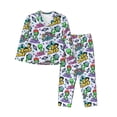 thumbnail image 1 of Yiaed Space Monster Print Pajamas Women's Long Sleeve Sleepwear Soft Button Down Loungewear Pjs Lounge Set Nightwear Womens Pajama Pants-XX-Large, 1 of 7