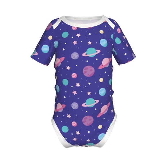 Yiaed Space Print Infant Climbing Short Sleeve Onesie One-Piece Baby Bodysuit Clothes 0-12 Months -