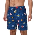 thumbnail image 1 of Yiaed Space Print Mens Swim Trunks Bathing Suit Compression Liner Beach Swim Shorts Swimwear Quick Dry Zipper Pocket No-Chafing Board Short-X-Large, 1 of 6