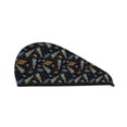 thumbnail image 1 of Yiaed Space Rocket Print Hair Cap with Button,Coral Fleece Hair Towel Wrap for Women Wet Hair,Quick Dry Turban for Wet Hair Long Thick Hair, 1 of 5