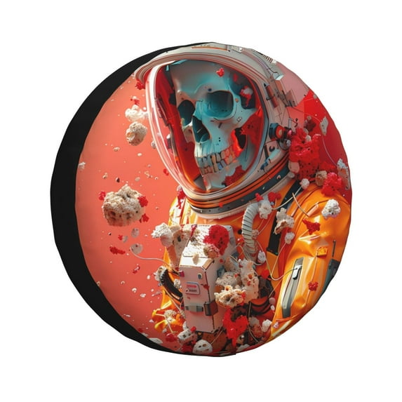 Yiaed Space Skeleton Art Print Print Tire Wheel Cover, tire covers for trailers,rv wheel covers,rv tire covers, camper tire covers,tire covers for cars-15 inch