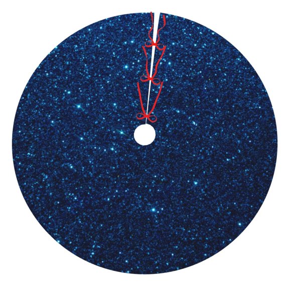 Yiaed Sparkling Blue Glitter Print Christmas Tree Skirt , Tree SkirtsTree Mat for Christmas Winter Holiday Indoor Decorations-30"