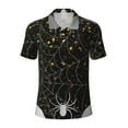 thumbnail image 1 of Yiaed Spiderweb Bats And A SpiderPrint Men's Short Sleeve Polo Shirt,Golf Polo for Men Three-Button Golf Shirt Athletic Casual Collared T-Shirt- 3X-Large, 1 of 7