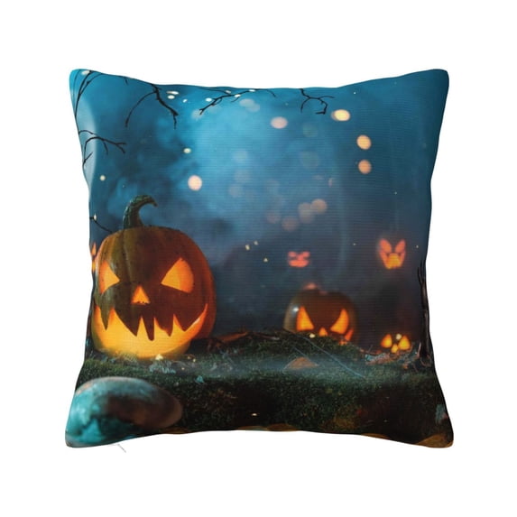 Yiaed Spooky Halloween Print Pillow Covers Super Soft Decorative Square Throw Pillow Covers Case Cushion Covers for Sofa Couch Bedroom Car Decor(No pillow core)-26"x26"