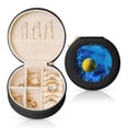 thumbnail image 1 of Yiaed Sports Tennis Ball Print Travel Jewelry Case Bridesmaid Gift Boxes Jewelry Travel Organizer Small Round Jewelry Box Mini Storage-Black, 1 of 7