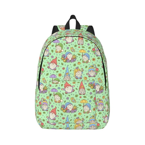 Yiaed Spring Gnomes Print Backpack, Premium Laptop Backpack, Travel Backpack for Women, Lightweight Backpacks, Comfortable Back Pack-Small