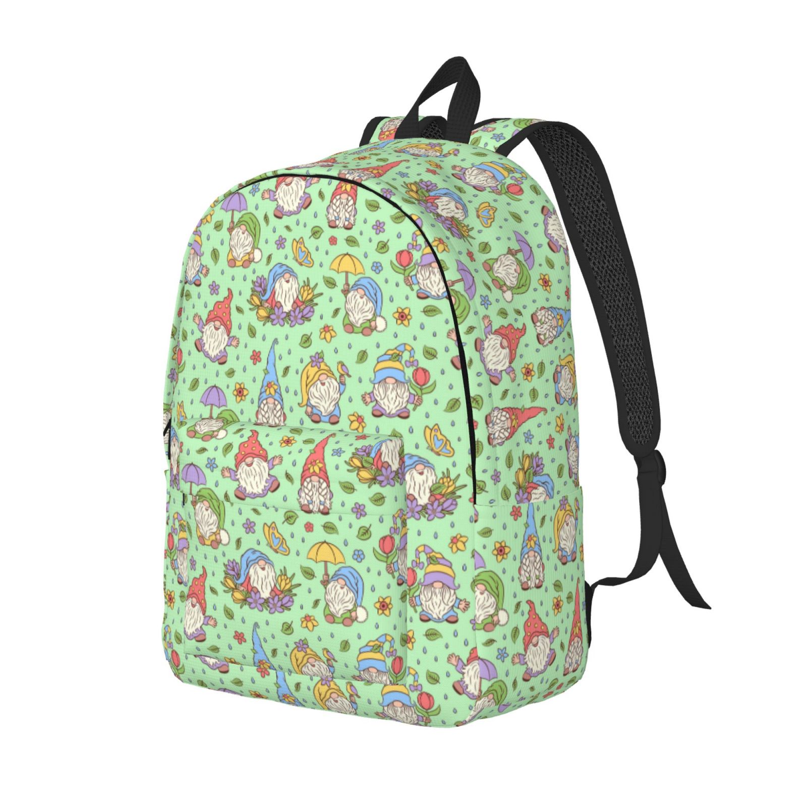 Yiaed Spring Gnomes Print Print Laptop Backpack Travel Canvas Backpack ...