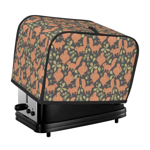 Yiaed Squirrel And Nuts Print Two Slice Bread Machine Cover, Universal Size Kitchen Appliance Cover for Bread Machine,Bread Machine Cover