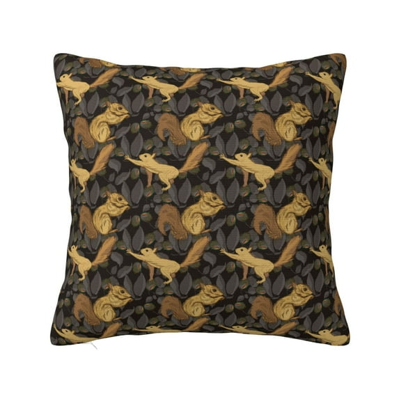 Yiaed Squirrel Gathering Nuts Print Pillow Covers Super Soft Decorative Square Throw Pillow Covers Case Cushion Covers for Sofa Couch Bedroom Car Decor(No pillow core)-20"x20"