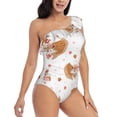 thumbnail image 1 of Yiaed Squirrel Giving A Gift Print Women One Piece Swimsuits Tummy Control One Shoulder Bathing Suits Pattern Ruffle Swimwear-Small, 1 of 8