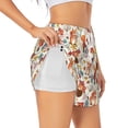 thumbnail image 1 of Yiaed Squirrel Nuts Mushroom Print Women's Running Shorts with Liner 3 Zipper Pockets Elastic Workout Athletic Gym Yoga Shorts-Small, 1 of 7