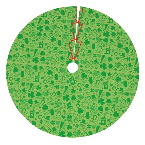 Yiaed St Patrick's Day Print Christmas Tree Skirt , Tree SkirtsTree Mat for Christmas Winter Holiday Indoor Decorations-48"