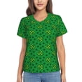 thumbnail image 1 of Yiaed St Patrick's Day5 Print Women's T Shirt V-Neck Short Sleeve Shirt Casual Breathable Tee Summer Tops-Large, 1 of 5