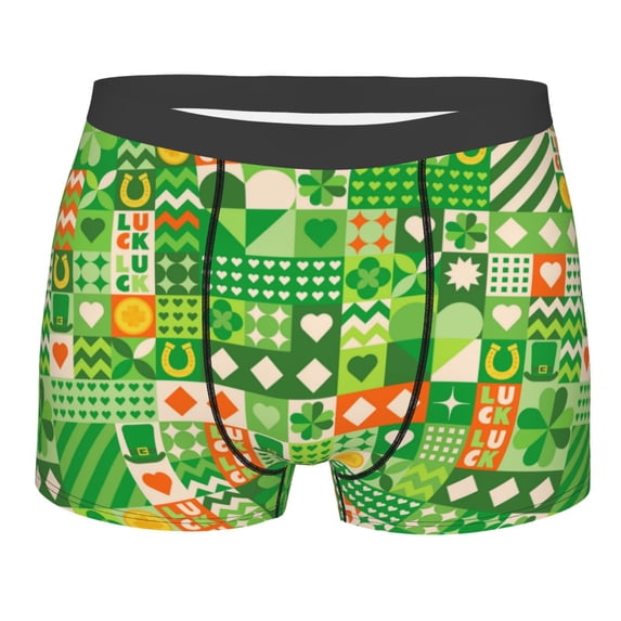 Yiaed St Patrick's Day6 Print Men's Soft Cotton Boxer Shorts Breathable Boxers Underwear Moisture-Wicking Underwear Stretch Boxer Briefs for Man-X-Large