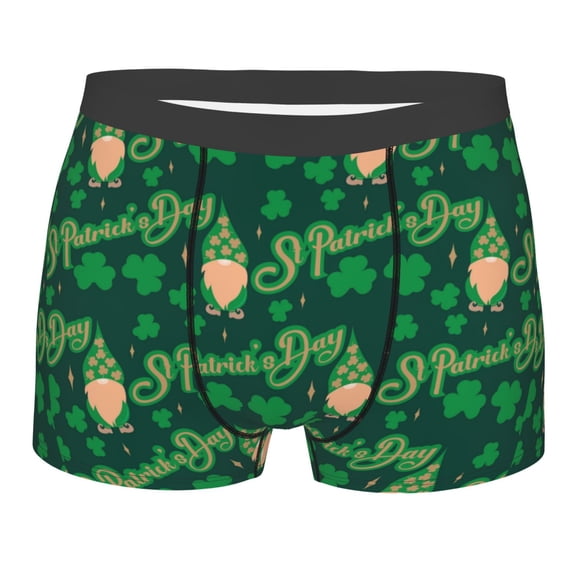 Yiaed St Patrick's Day9 Print Men's Soft Cotton Boxer Shorts Breathable Boxers Underwear Moisture-Wicking Underwear Stretch Boxer Briefs for Man-Large