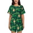 thumbnail image 1 of Yiaed St Patrick's Day9 Print Short Sleeve Pajama Sets for Women Casual Crew Neck 2 Piece Lounge Sets Women's Short-Sleeved Pajama-Large, 1 of 5