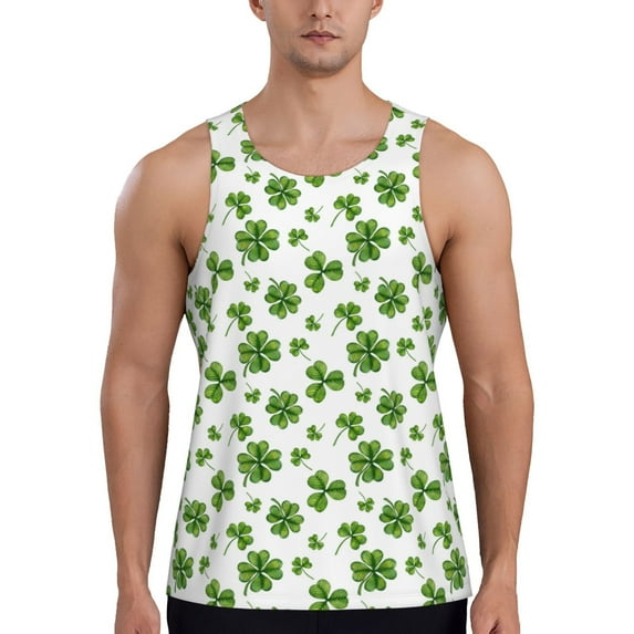 Yiaed St. Patrick's day Print Mens Compression Shirt Slimming Body Shaper Vest Workout Tank Tops Abs Abdomen Undershirts-Small