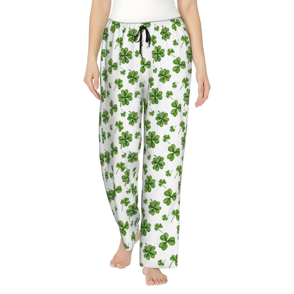 Yiaed St. Patrick's day Print Womens Lounge Pants, Loose PJ Bottoms, Long Pajama Pants for Women-X-Large