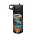 thumbnail image 1 of Yiaed Stained Glass Eagle USA Print Water Bottle with Straw Lid, Stainless Steel Double Wall Insulated Water Bottle | Leak-Proof and Spill-Proof Water Bottle, 1 of 8