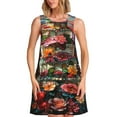 thumbnail image 1 of Yiaed Stained Glass Floral Cake Print Women's Sleeveless Dress, Loose Fit Summer Dress, Casual Sleeveless Dress for Women, 1 of 7