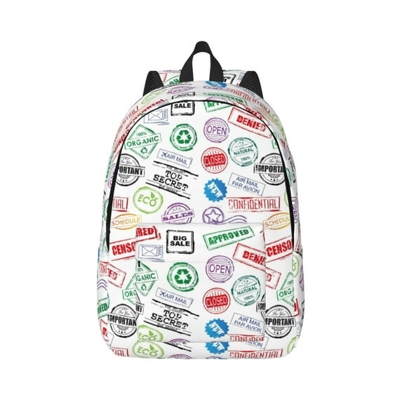 Yiaed Stamp Set Collection Print Backpack, Premium Laptop Backpack, Travel Backpack for Women, Lightweight Backpacks, Comfortable Back Pack-Small