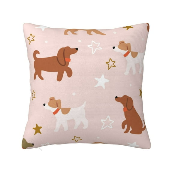 Yiaed Star Cute Dog Print Pillow Covers Super Soft Decorative Square Throw Pillow Covers Case Cushion Covers for Sofa Couch Bedroom Car Decor(No pillow core)-24"x24"