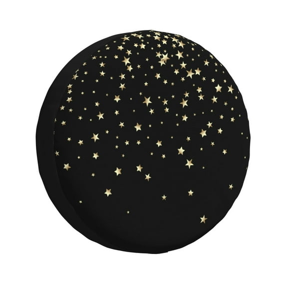 Yiaed Star Silver Glitter Print Print Tire Wheel Cover, tire covers for trailers,rv wheel covers,rv tire covers, camper tire covers,tire covers for cars-17 inch