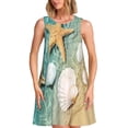thumbnail image 1 of Yiaed Starfish And Seashell Print Women's Sleeveless Dress, Loose Fit Summer Dress, Casual Sleeveless Dress for Women, 1 of 7
