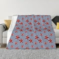 thumbnail image 1 of Yiaed Starfish Navy Blue Stripe Print Blanket Throw Blanket Soft Cozy Flannel Blanket for Home Bed Sofa Couch Chair-40"x30", 1 of 6
