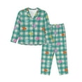 thumbnail image 1 of Yiaed Starfish On Checkered Background Print Pajamas Women's Long Sleeve Sleepwear Soft Button Down Loungewear Pjs Lounge Set Nightwear Womens Pajama Pants-X-Large, 1 of 7