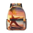 thumbnail image 1 of Yiaed Starfish Sunset Sea Beach Print School Backpack College Backpack Daypacks for Students High School Spacious and Durable Daypack for Work and Travel-One Size, 1 of 6