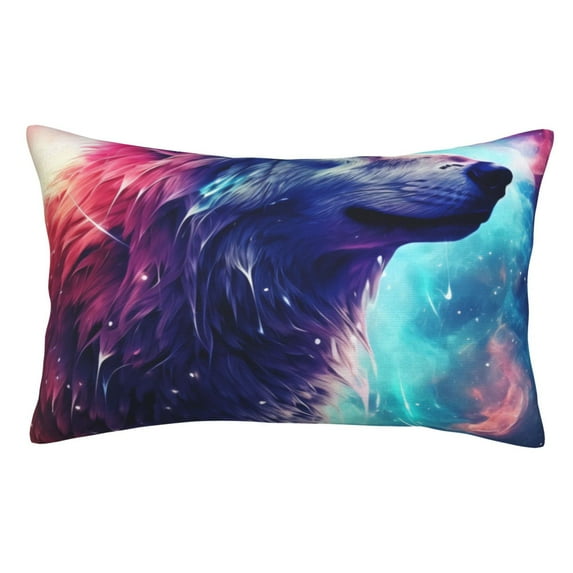 Yiaed Starry Multicolored Wolf Print Brushed Microfiber Envelope Pillowcases, Standard,Envelope Closure Pillow Cases(No pillow core)-20"x30"