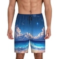 thumbnail image 1 of Yiaed Starry Night Ocean View for Men's Soft Sleep Pajama Short Lounging Pajama Shorts-Medium, 1 of 6