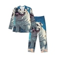 thumbnail image 1 of Yiaed Starry Sky Cloud Bulldog Print Men’s Pajamas Set - Long Sleeve Button Down Sleep Shirt and Pajama Bottoms Sleepwear Set Mens Pjs Sets Men's Pajama Bottoms-, 1 of 7