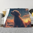 thumbnail image 1 of Yiaed Starry Sky Cloud Puppy Print Blanket Throw Blanket Soft Cozy Flannel Blanket for Home Bed Sofa Couch Chair-50"x40", 1 of 6
