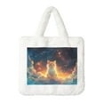 thumbnail image 1 of Yiaed Starry Sky Constellation Cat Print Fluffy Shoulder Bag Plush Bags Women Ladies Tote Bag Fluffy White Furry Purse Handbag for Autumn and Winter, 1 of 7