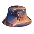 thumbnail image 1 of Yiaed Starry Sky Flying Tiger Print Reflective Stripe Bucket Hat Unisex Funny Outdoor Fisherman Cap Beach Sun Hat, 1 of 5