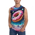 thumbnail image 1 of Yiaed Starry Sky Pine Tree Donut Print Men's Singlet Vests Summer Running Muscle Tank Tops Gym Undershirt Round Neck Sleeveless for man, 1 of 5