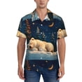 thumbnail image 1 of Yiaed Starry Sky Sleep White Bear Print Hawaiian Shirt for Men Short Sleeve Button Down Shirts Beach Shirts for Men-X-Large, 1 of 1
