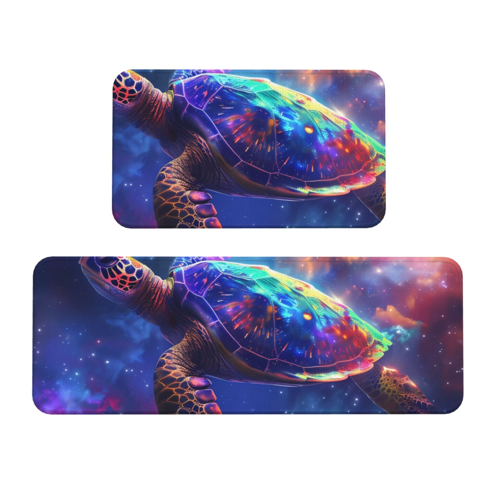 Turtle Kitchen Accessory Yiaed Starry Sky Turtle Kitchen Rugs Sets of 2 Kitchen Mats Cushioned ...