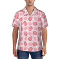 thumbnail image 1 of Yiaed Strawberries Print Hawaiian Shirt for Men Short Sleeve Button Down Shirts Beach Shirts for Men-Large, 1 of 5