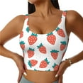 thumbnail image 1 of Yiaed Strawberries Print Ladies Waistcoat Women Sports Vest Vest Sports Women Sports Top Yoga Vest for women-Small, 1 of 8