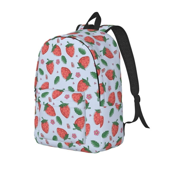 Yiaed Strawberries Print Print Laptop Backpack Travel Canvas Backpack Vintage Aesthetic Backpack for School Knapsack Backpack Backpack for School-Small