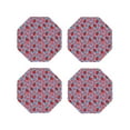 thumbnail image 1 of Yiaed Strawberries Print Leather Coasters for Drinks - Cup Coasters Coffee Table Kitchen Table Bar, Home & Office Gifts Handmade Drink Coasters-Octagon, 1 of 6