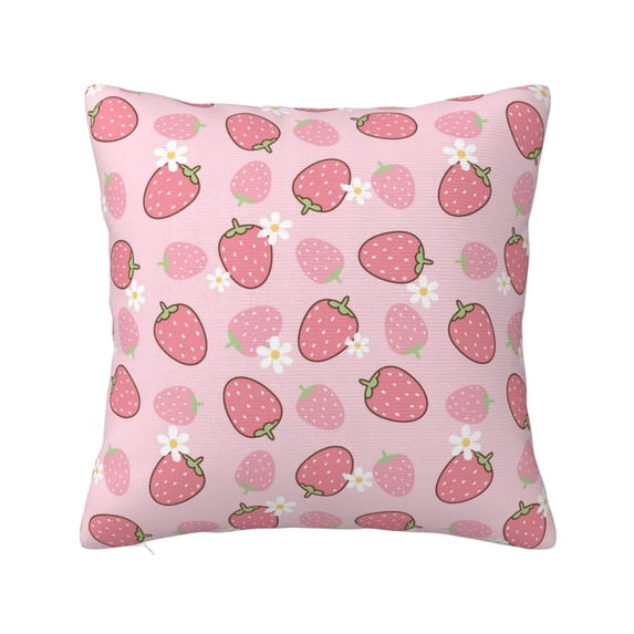 Yiaed Strawberries Print Pillow Covers Super Soft Decorative Square Throw Pillow Covers Case Cushion Covers for Sofa Couch Bedroom Car Decor(No pillow core)-26"x26"