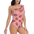 thumbnail image 1 of Yiaed Strawberries Print Women One Piece Swimsuits Tummy Control One Shoulder Bathing Suits Pattern Ruffle Swimwear-Medium, 1 of 8