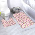 thumbnail image 1 of Yiaed Strawberry And Cheery Print Bathroom Mat Set 2 Pieces Mat Anti-Skid Pad Ultra Soft and Absorbent Bathroom Bath Mat Contour Bath Rugs for Toilet Base, 1 of 6