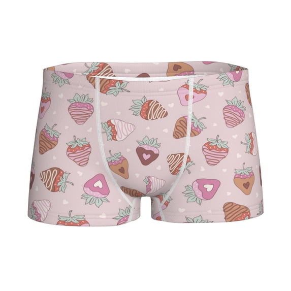 Yiaed Strawberry Cake Print Boys' Boxer Briefs Cotton Casual Stretch Comfort Boys Boxers - Kids Boxer Briefs Underwear for Boys (6-18)-X-Large