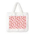thumbnail image 1 of Yiaed Strawberry Print Fluffy Shoulder Bag Plush Bags Women Ladies Tote Bag Fluffy White Furry Purse Handbag for Autumn and Winter, 1 of 7